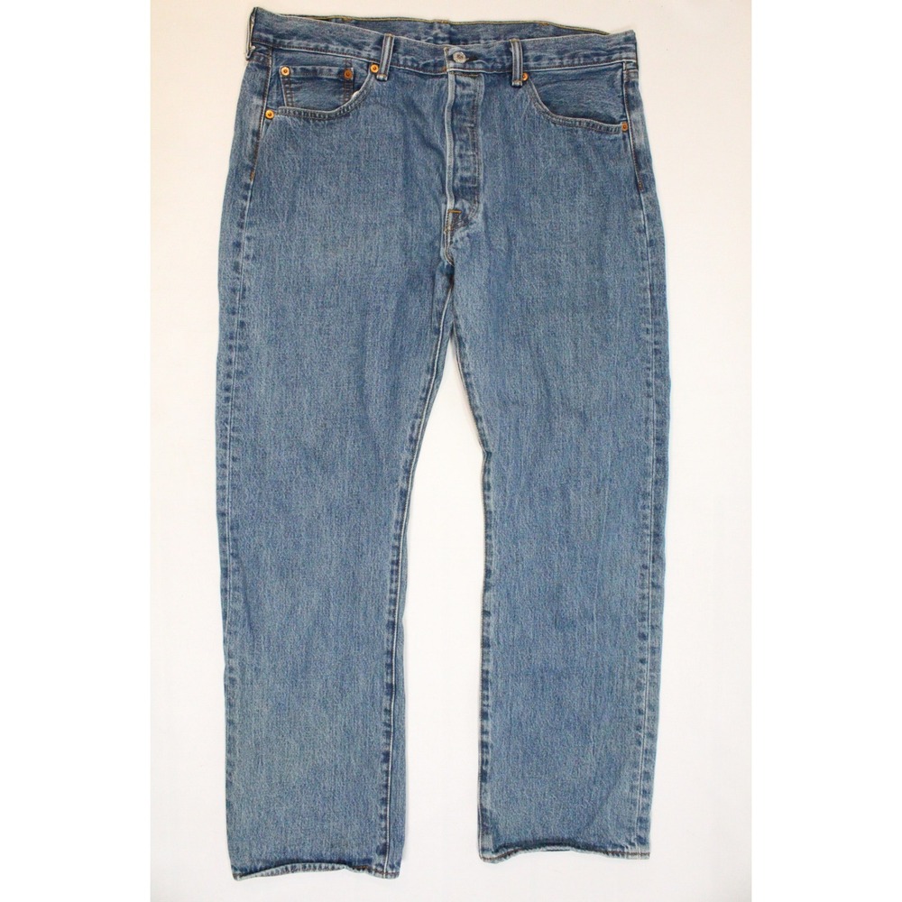 Levis 501 Fit Mens Blue Denim Straight Leg Button Fly Jeans 38x30 (Tag38x32)